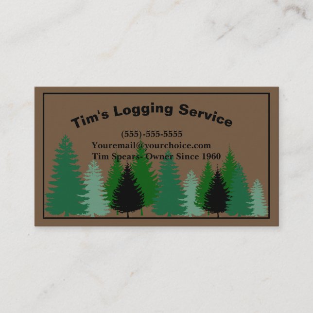 Logging Service  Business Card (Front)