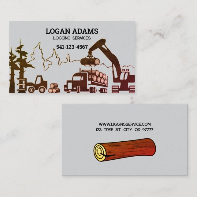 Logging Service Business Card (Front/Back)