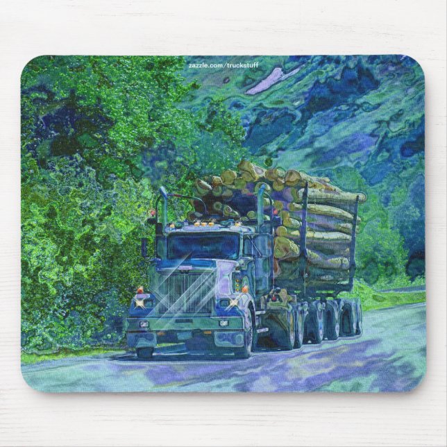 LOGGING TRUCK BIG RIG TRUCKERS Gifts Mouse Pad (Front)