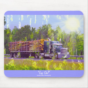 Logging Truck Highway Driving Art Mousepad