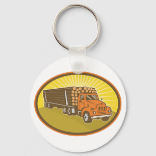 Logging Truck Key Ring