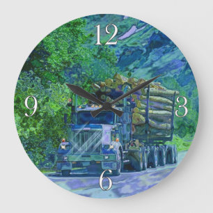 Logging Truck Lumber Haulage Wall Clock