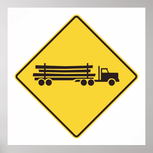 Logging Truck Warning Sign Transport Road Safety (Front)