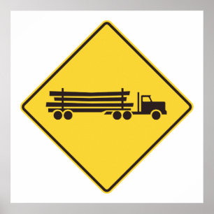 Logging Trucks Road Sign