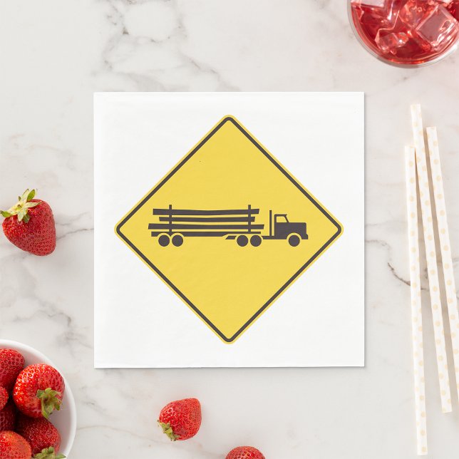 Logging Trucks Road Sign Napkin (Creator Uploaded)