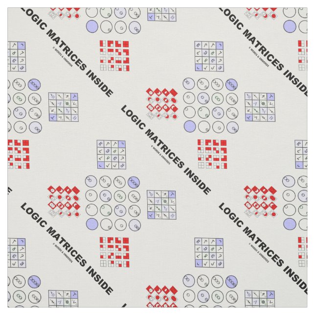 Logic Matrices Inside Boolean Logic Geek Humour Fabric (Swatch)