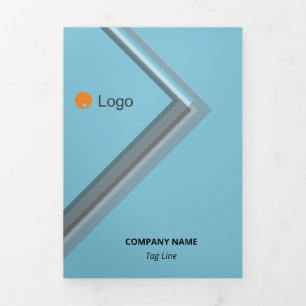 Logical Monochromatic Geometric Retro Angles Tri-Fold Card