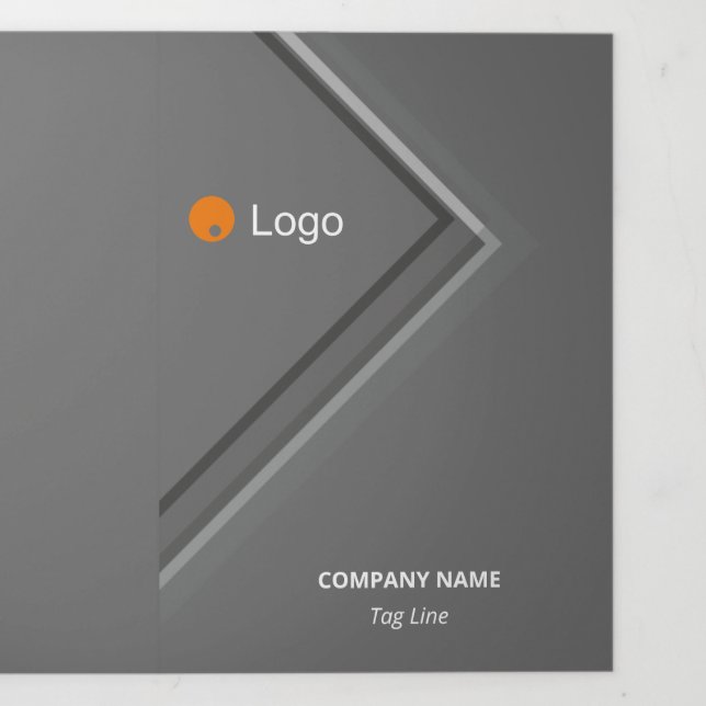 Logical Monochromatic Geometric Retro Angles Tri-Fold Card (Cover)