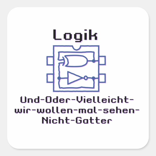 Logikgatter mit Boolescher Funktion Informatik Fun Square Sticker (Front)