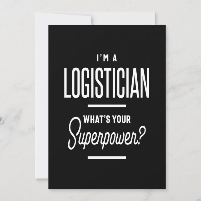 Logistician Job Title Gift Thank You Card (Front)