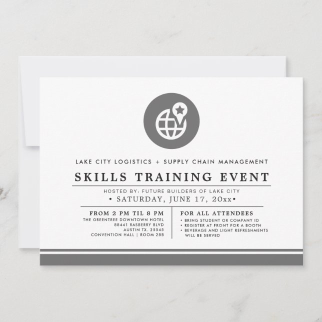 Logistics and Inventory | Training Event Minimal Invitation (Front)