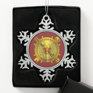 Logistics Corps Snowflake Pewter Christmas Ornament