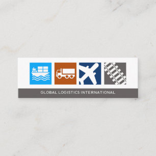 Logistics Freight Transportation Motif Mini Business Card