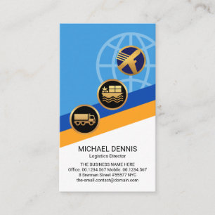 Logistics Global Pathway Layers Transport Service  Business Card