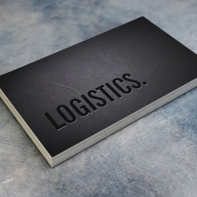 Logistics Minimalist Black Bold Text Business Card (Creator Uploaded)