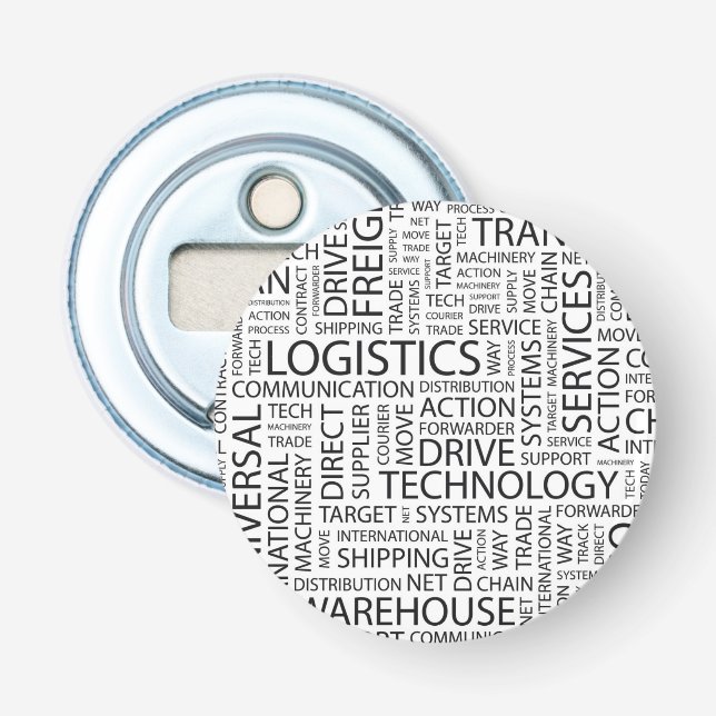 LOGISTICS pattern with words Bottle Opener (Front)