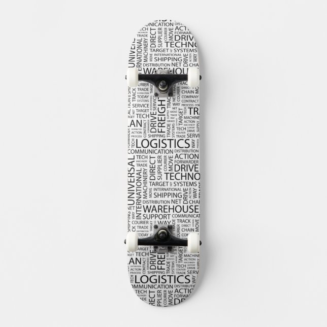 LOGISTICS pattern with words Skateboard (Front)