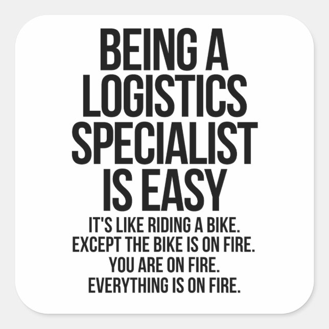 Logistics specialist square sticker (Front)