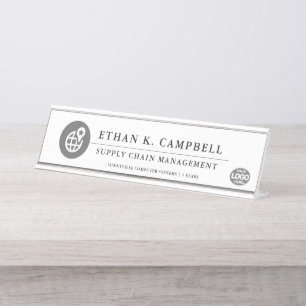 Logistics+Supply Chain Industry symbol + Logo Desk Name Plate