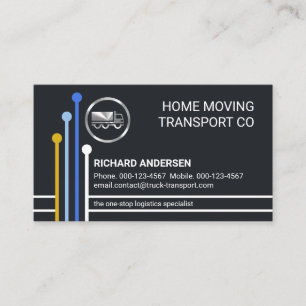 Logistics Transport Route Lines Trucker Business Card