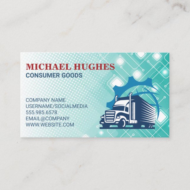 Logistics | Truck Delivery Drivers Business Card (Front)