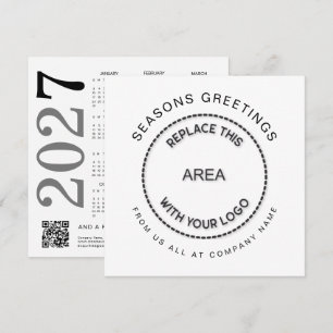Logo 2027 Calendar QR Code Company Christmas  Holiday Card