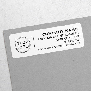 Logo 4 lines of text white business return address label
