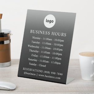 LOGO and Business Hours Gradient Standing Sign