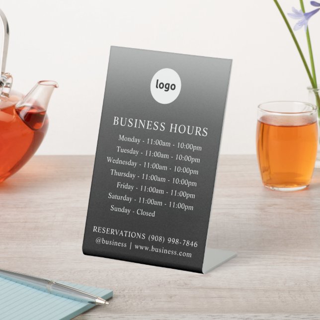 LOGO and Business Hours | Gradient | Standing Sign (In SItu)