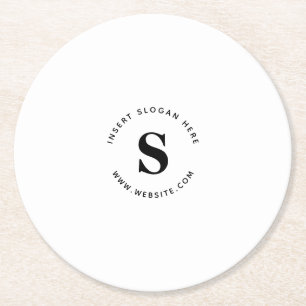 Logo and Company  Business Round Paper Coaster