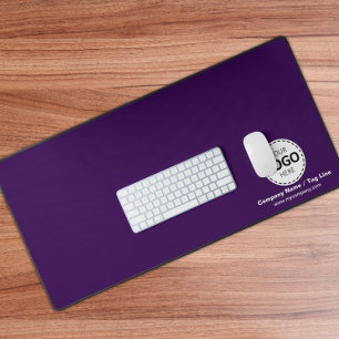 Logo and Company Details Custom Purple Desk Mat
