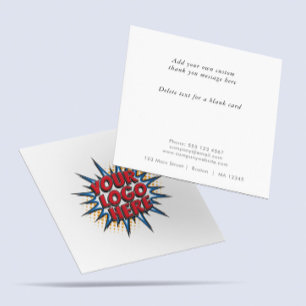 Logo and Custom Text Upload Modern Simple Thank You Card