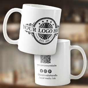 Logo and QR Code, Social Media, Marketing  Coffee Mug