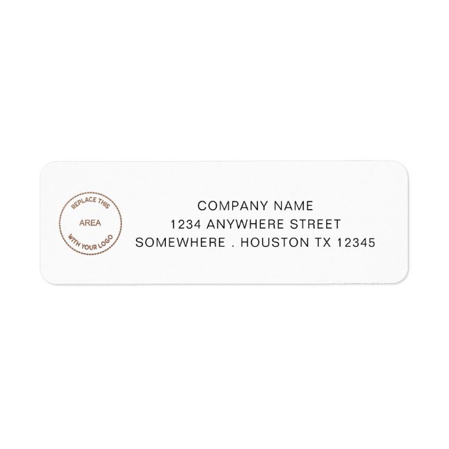 Logo Any Colour Custom Return Name Address Company Label (Front)