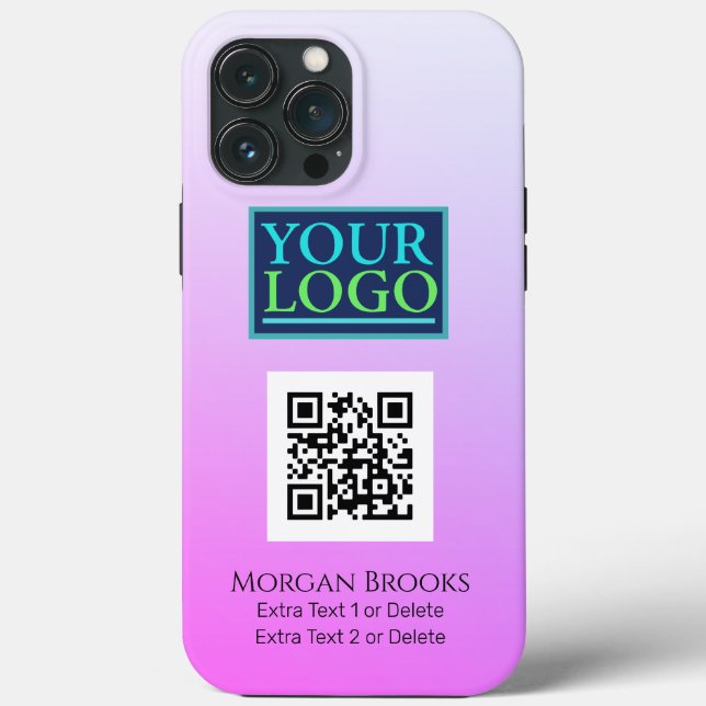 Logo/Art/Photo, QR Code, Name, Gradient Red Violet Case-Mate iPhone Case (Back)