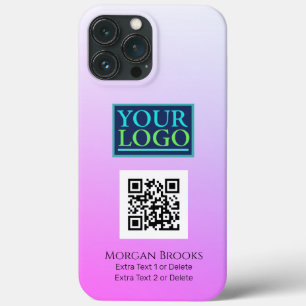 Logo/Art/Photo, QR Code, Name, Gradient Red Violet iPhone 13 Pro Max Case