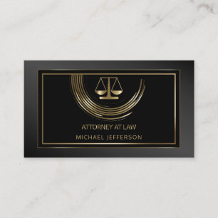 Logo Attorney at Law - Black and Gold Business Card