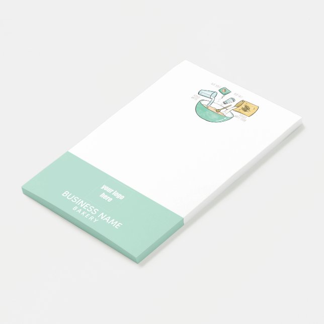 Logo Bakery Business Bread Recipe Post-it Notes (Angled)