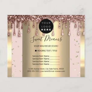 Logo Beauty Makeup Nails Price List Blush SPA Flyer