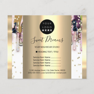 Logo Beauty Makeup Nails Price List Drips Flyer