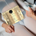Logo Beauty Makeup Nails Price List Gold Glitter Flyer<br><div class="desc">In a market saturated with competition, beauty salons must find innovative ways to capture the fleeting attention of potential clients. The “Logo Beauty Makeup Nails Price List Gold Glitter Flyer” embodies this challenge, turning a simple marketing tool into a beacon of sophistication that beckons from countertops and bulletin boards alike....</div>