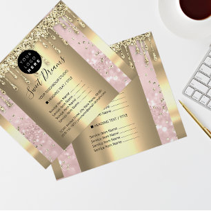 Logo Beauty Makeup Nails Price List Gold Pink Flyer