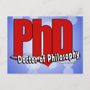LOGO BIG RED PhD DOCTOR OF PHILOSOPHY Postcard