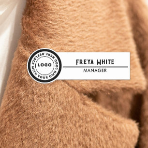 Logo, Black Accent, White Name Tag