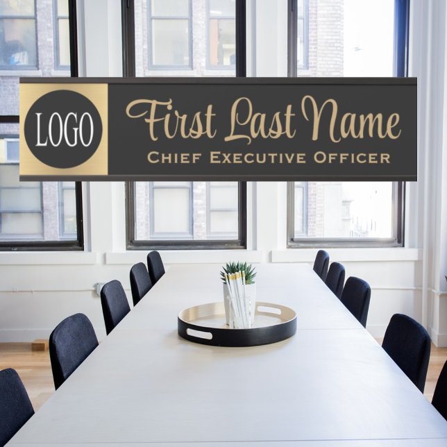 Logo Black and Gold Office Door Signs Name Plate (Creator Uploaded)