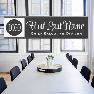Logo Black and White Office Door Signs Name Plate