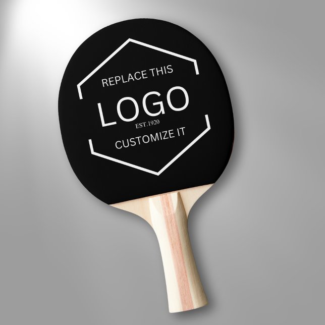Logo Black Background Promotional Business Ping Pong Paddle (Creator Uploaded)