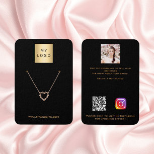Logo black gold earring jewelry photo QR display