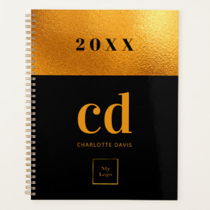 Logo black gold monogram initial business planner