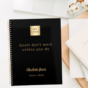 Logo black gold motivational quote business planner